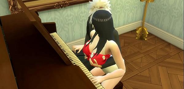  Anime ecchi Cap 2 jiraiya fue a tocar el piano y hinata le pregunta si le puede enseñar a toca y al final se la folla arriba del piano dandole duro por el culo